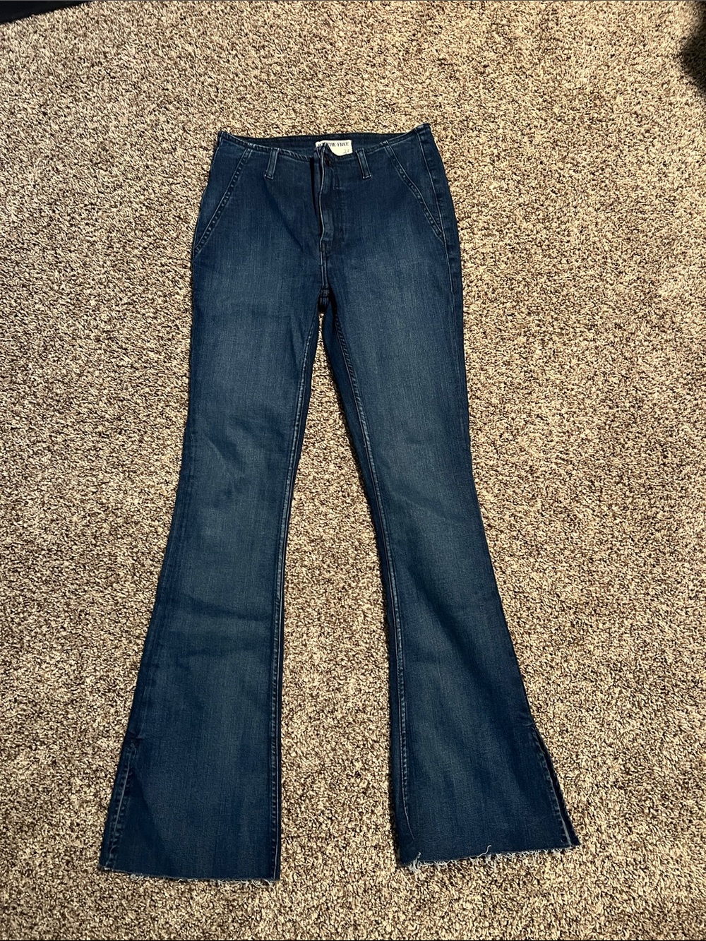 Free People We The Free Level Up Slit Slim Flare Jeans - Picture 7 of 8